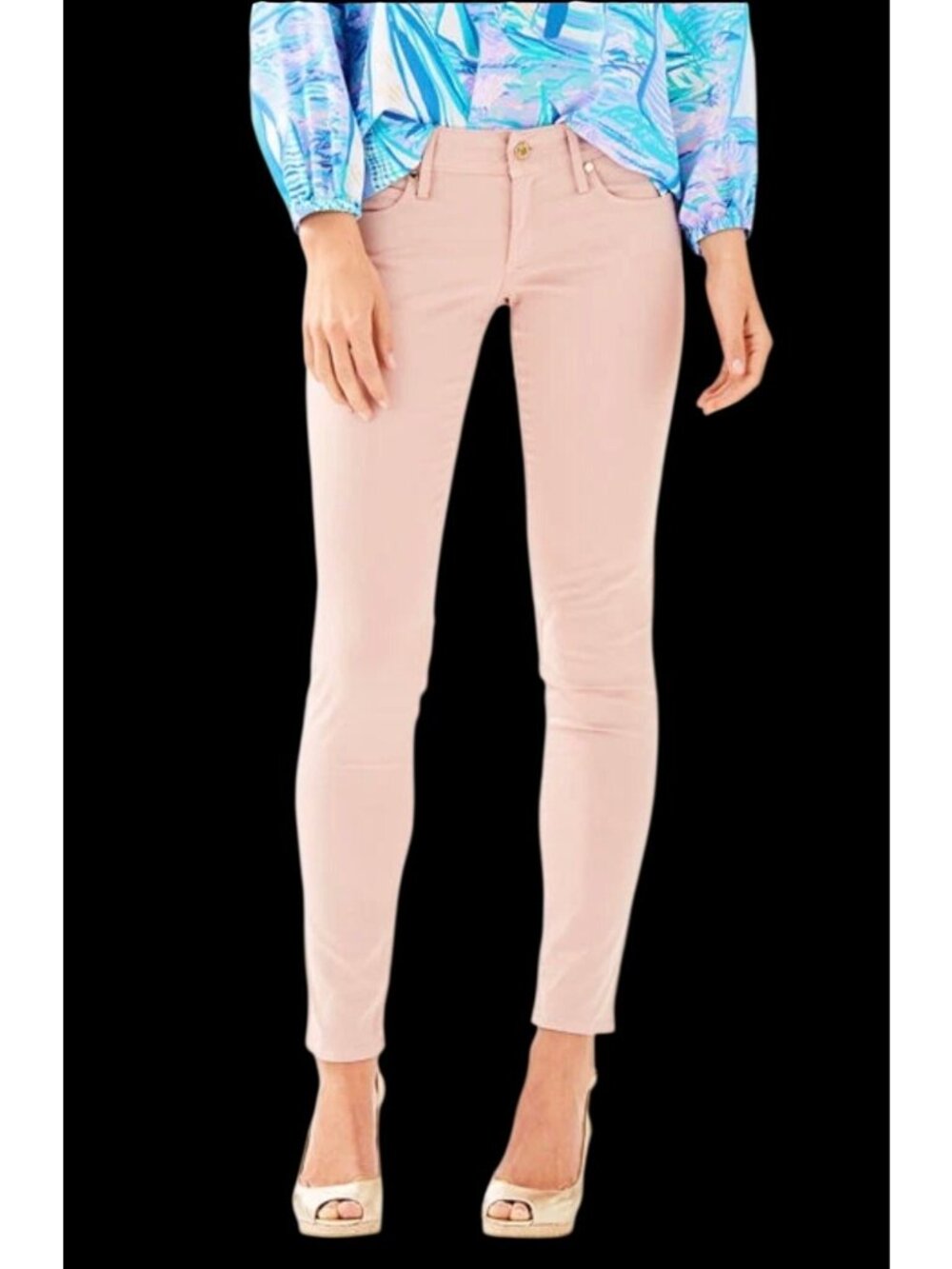 NWT Lilly Pulitzer Worth Skinny Pants Rose Size 4 Stretch